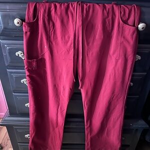 Dickies XL Women's Burgundy Cargo Scrubs